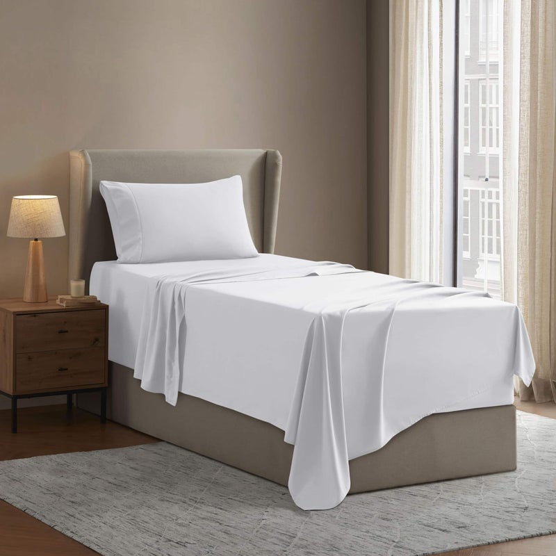 Nestl Twin Sheet Set - 1800 Ultra-Soft Microfiber Twin Bed Sheets - Double Brushed - Deep Pockets - Easy Fit - Extra Soft - 3 Piece Set - Bedding Sheets & Pillowcases (Twin, White) - Image 1